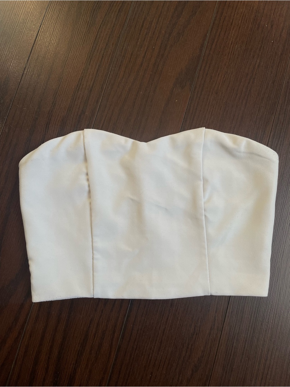 SHEIN White Strapless Bandeau Crop Top